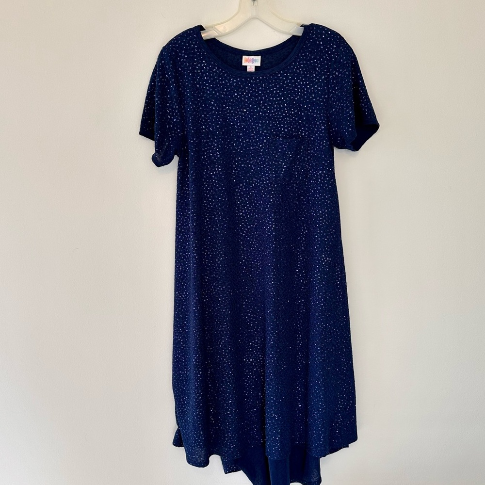 Lularoe Carly Navy Blue Shimmery Sparkle Dress
